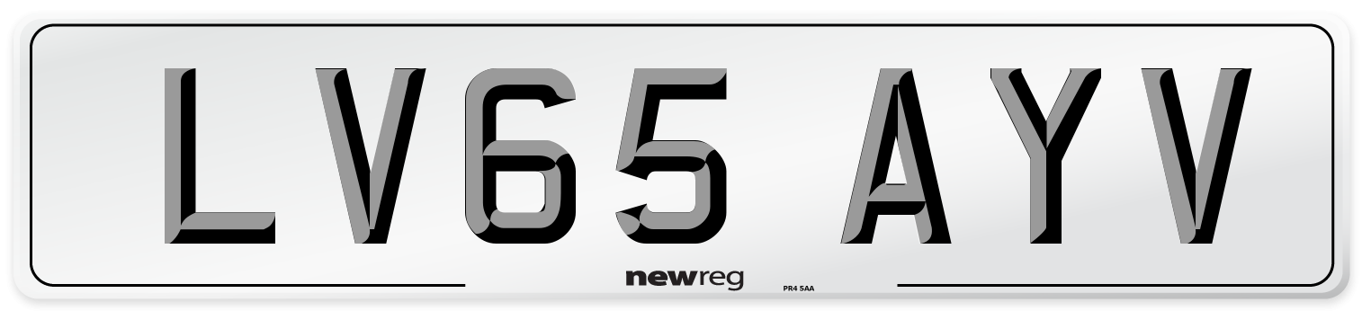LV65 AYV Number Plate from New Reg